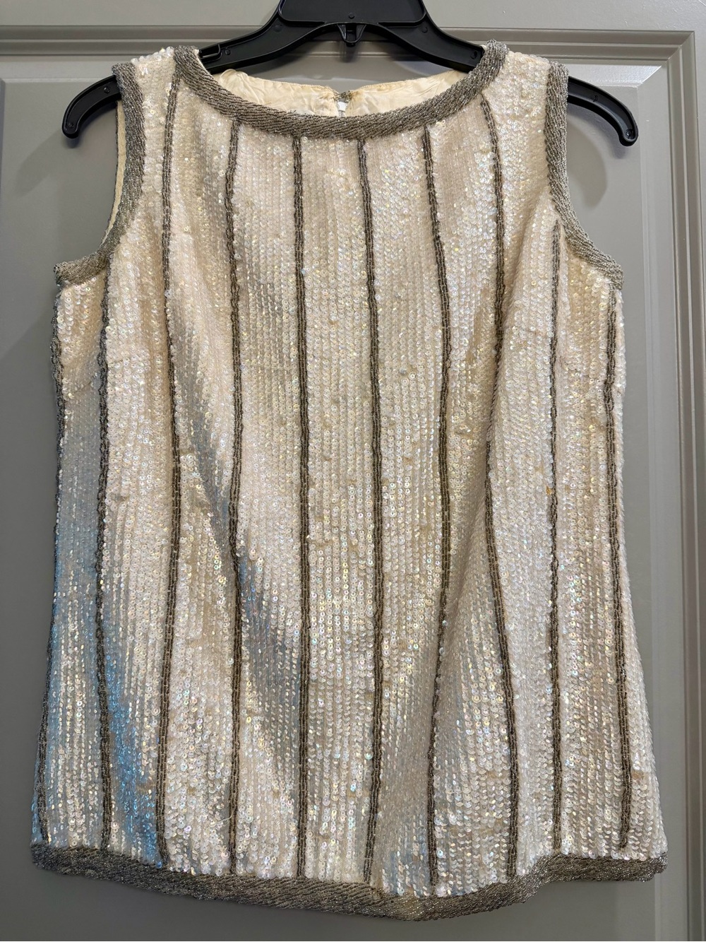 Vintage Valentina LTD Sequin Zip Back Top Size L